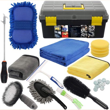 Kit de lavage auto - Lavage auto, 25 pièces, brosse pour jantes, brosse de lavage auto - Pack lavage auto (1/5)