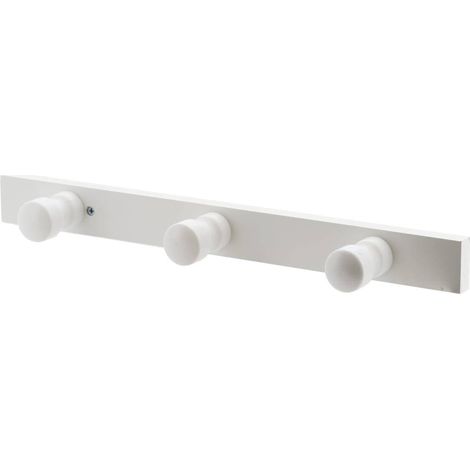 Kleiderhaken aus holz zum befestigen mit 3 haken - weiss - Tendance