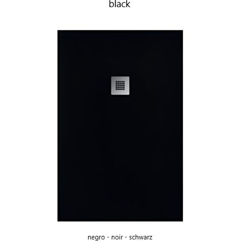 Plato de ducha pizarra OPTIMA  negro  100x200 rejilla acero inox.