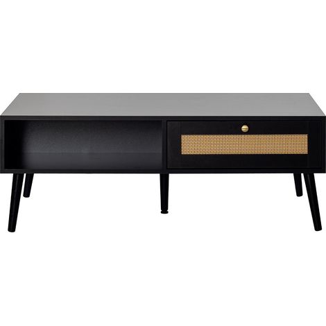 Goto - table basse - noir et cannage - 110 cm (1/5)