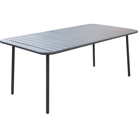 Tavolo da giardino in metallo "Bilbao" - 180 x 90 x 71 cm - Grigio