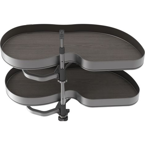 Emuca Angolare Lake Harmony per mobili da cucina, Destra, Altezza regolabile, Acciaio e legno, Grigio antracite