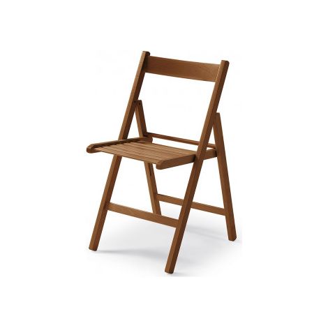Chaise pliante fh deco bois naturel noyer 79x42,5 cm