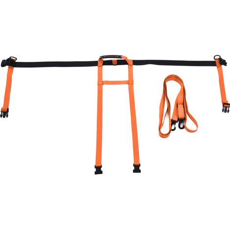 Harnais de ski enfant réglable, protection antichute sécurisée, entraînement snowboard avec longe de traction orange (1/5)