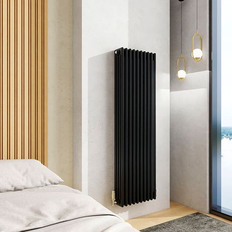 AICA 1500x470mm Black Vertical Traditional Radiator Cast Iron 4 Column Heating UK (1/5)