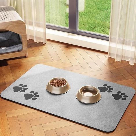 Alfombrilla para comederos de mascotas (perros y gatos), Tamaño XXL, 50 x 80 cm, Alfombrilla de tierra de diatomeas, Secado rápido, Antiderrames (1/5)