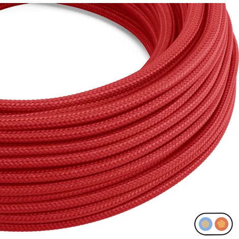 Creative-Cables Le câble électrique plat original 2x0,75 mm² (1 m, Rouge PM09)