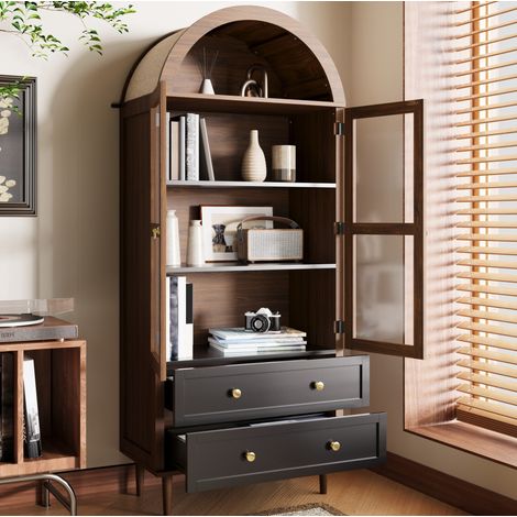 Sideboard mit verstellbaren Einlegeböden Glas MDF OKMYHOME (1/5)