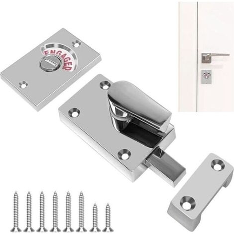 85 x 38 x 13 mm – Serrure de porte / Indicateur d'occupation – Cabine de toilettes – Acier inoxydable – Poignée avec indicateur d'occupation/confidentialité (1/5)