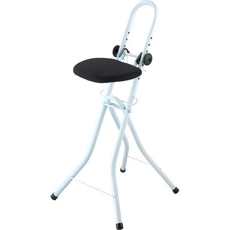 Taburete Regulable Blanco para Planchar WENKO