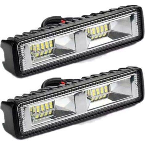2 x 12V 24V LED Work Lights, 16 LEDs, 48W, Off-Road Work Lights, IP67 Waterproof, for Tractor, Motorcycle, Car, Truck, ATV, SUV (48W) (1/5)