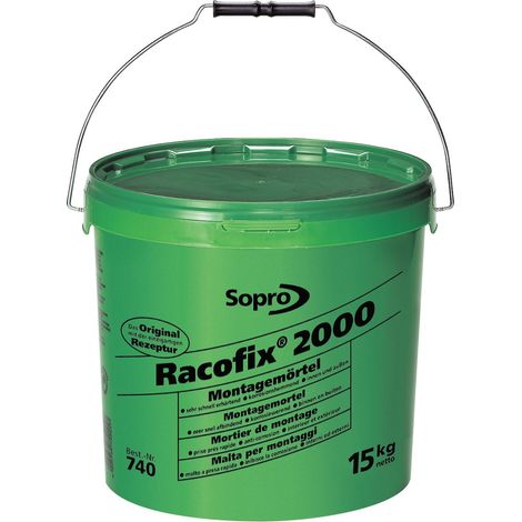 Malta di montaggio Racofix® 2000 1: 3 (acqua / malta) secchio da 15 kg SOPRO
