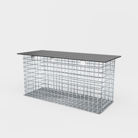 Gabiondeco - Banc de jardin 102 x 50 x 42 cm MW 5 x 5 cm galvanisé à chaud . avec revàªtement recyclà© en anthracite - Made in Germany (1/5)