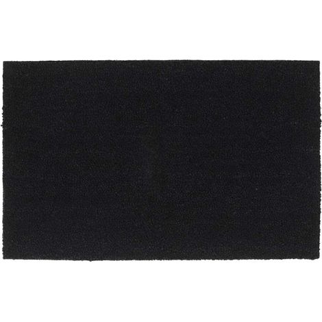 Paillasson en fibre de coco touffeté noir avec dos antidérapant 50 x 80 cm - PANGIVO (1/5)