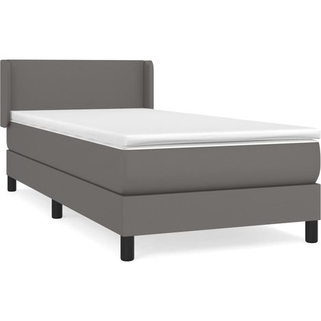 Maison Exclusive - Boxspringbett mit Matratze Grau 90x190 cm Kuns