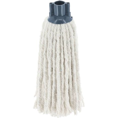 Tete de balai a franges en coton recycle - blanc/gris - Tendance (1/3)