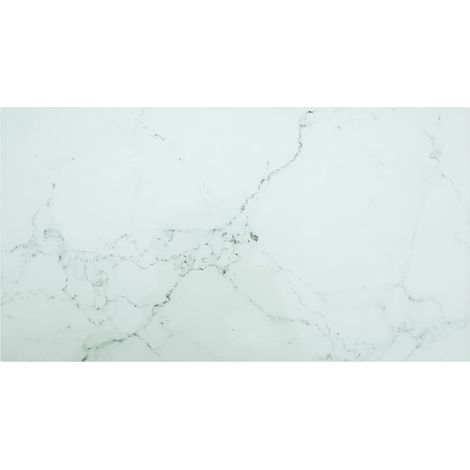 vidaXL Tablero mesa diseño mármol vidrio templado blanco 120x65 cm 8mm (1/5)