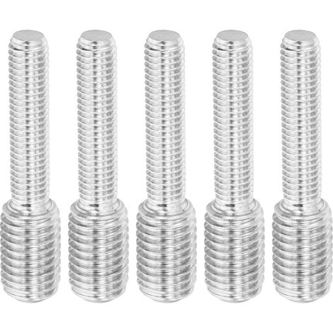 M8M1255 Boulon à Vis à Goujon Fileté à Double Extrémité, Lot de 5 Boulons de Tige en Acier Inoxydable 304 avec Filetage Réducteur pour Quincaillerie de Meuble, Longueur 55 mm (1/5)