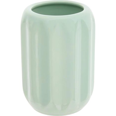 Pot à Brosse à Dents en Grès "Suny Colorama" 12cm Vert Céladon (1/2)