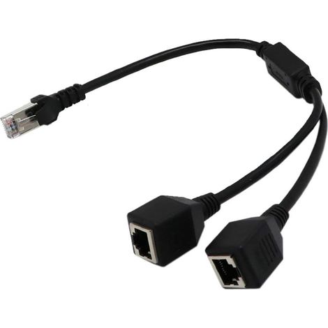 RJ45-Netzwerk-Splitter-Adapterkabel, 1 Stecker auf 2 Buchsen-Anschlüsse, LAN-Ethernet-Netzwerk-Splitter-Adapterkabel