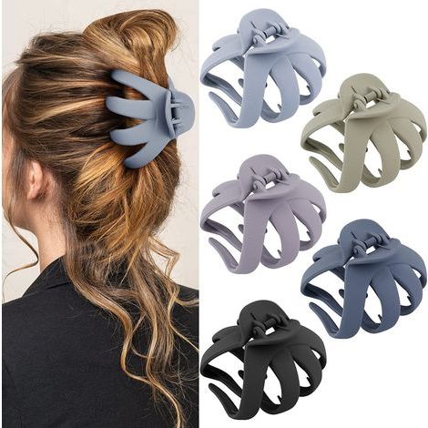 5 Large Hair Clips - Giant Octopus Hair Clips, Hair Claws, Giant Hair Clips for Women and Girls (1/5)