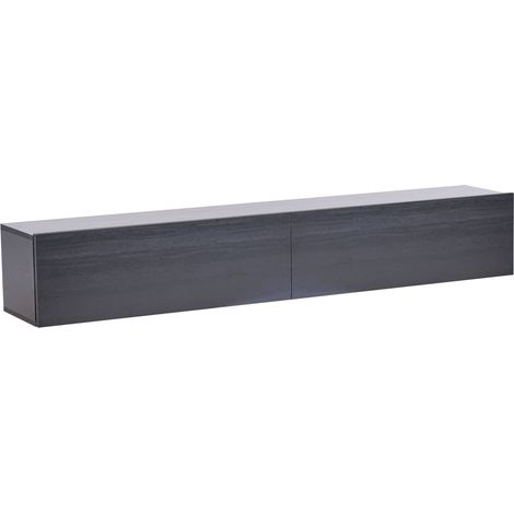 Mueble TV minimalista montado en la pared unidad de almacenaje gabinete de melamina tablero de partículas negro Gladstone