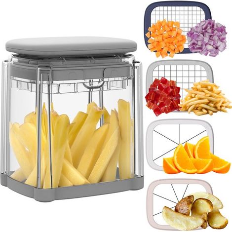 Affettatrice per verdure: affettatrice per verdure con 4 lame, affettatrice per frutta, affettatrice per patate, affettatrice per patatine fritte, affettatrice per cipolle, affettatrice per uova. (1/4)