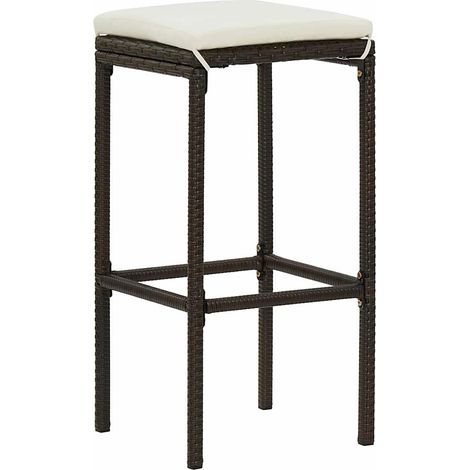 Maison Exclusive - Sgabelli da Bar con Cuscini 4 pz Marroni in Polyrattan (1/5)