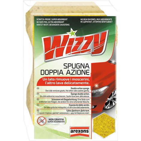 SPUGNA LAVAGGIO AUTO DOPPIA AZIONE 'WIZZY' cm 16 x 10,5 x 7  - AREXONS
