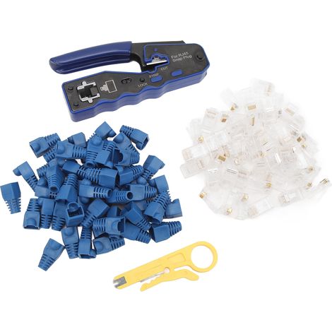 Outil de sertissage RJ45 multifonctionnel pour connecteurs Ethernet Cat5, Cat5e, Cat6 et Cat6A. (1/5)