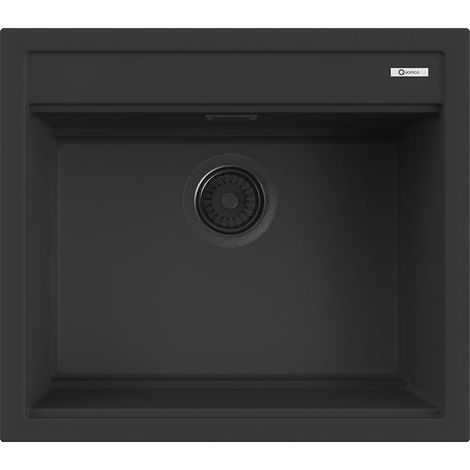 Lavello Quareco incasso 1 vasca 57×51 Prime 60 Granito Nero QLP060NE (1/4)