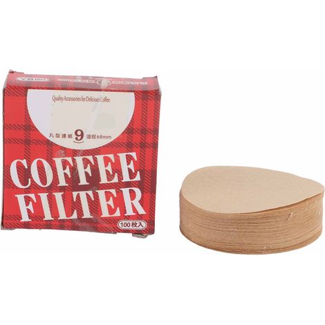 Lot de 100 filtres à café en bois conifère, ronds, pour cafetière goutte, accessoires maison bureau, numéro 9 (1/5)