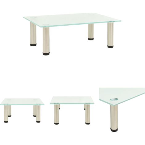 The Living Store TV-Tisch 40x35x17 cm Satiniertes Hartglas - TV-Möbel (1/5)