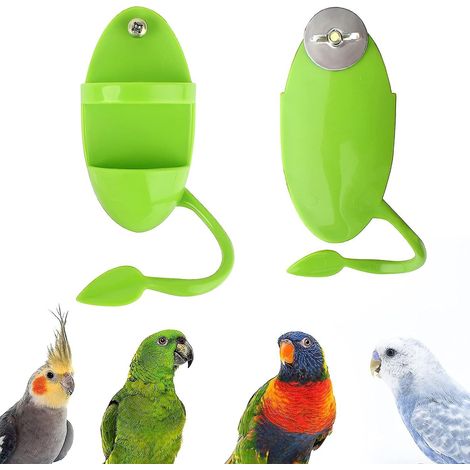 Set mit 2 hängenden Futterspendern für den Außenbereich mit Futterautomat für Papageien und Vögel (1/5)
