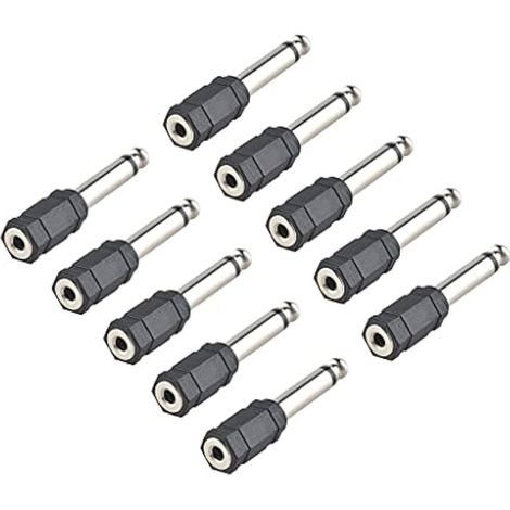 10 pièces 6.35mm mâle à 3.5mm Femelle stéréo Audio adaptateurs de Prise Casque pour écouteurs écouteurs ampli Guitare (1/5)