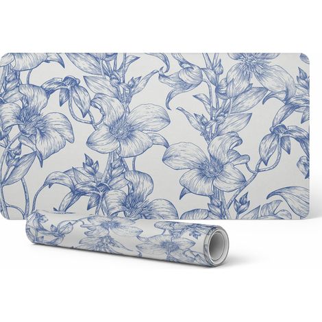 Alfombrilla antideslizante para escritorio con estampado floral de enredaderas, 100x50 cm.