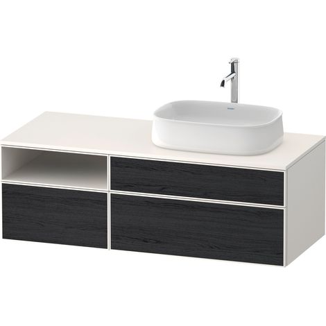 Lavabo consola Duravit Zencha, 1300x550mm, 2 extraíbles, 1 cajón,