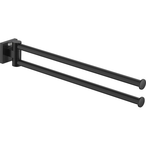 Toallero doble giratorio de 400 mm SQUARE HOTELS - ROCA Color: Negro mate