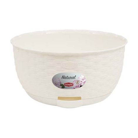 CIOTOLA RATTAN NATURAL STEFANPLAST - PP BIANCO CM 30 H.CM 14,5- 2 pezzi