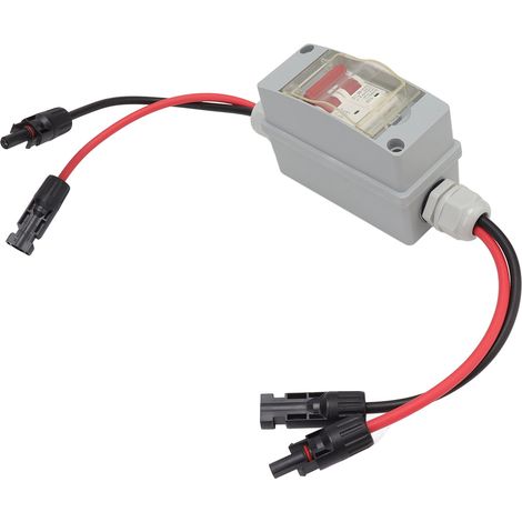 Modularer 2-poliger DC-Leistungsschalter 500 V 32 A, wasserdichter Trennschalter IP65 mit Verteilerkasten, Kabeln und PV-Solaranschlüssen im Lieferumfang enthalten (1/5)