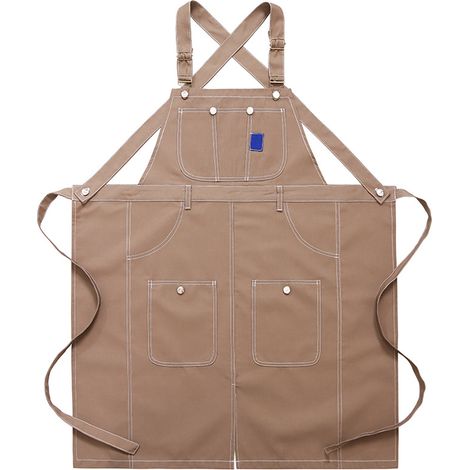 1 tablier de chef en toile, dos croisé ajustable, tablier de cuisine polyvalent pour professionnels et amateurs (1/5)