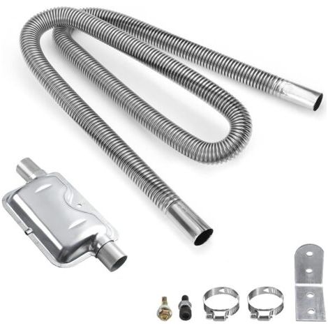 royaluxe-Kit de silencieux de chauffage de stationnement, silencieux d'échappement en acier inoxydable avec tuyau, silencieux de chauffage à air diesel universel pour générateur d'énergie automobile