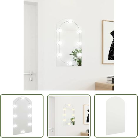vidaXL Spiegel mit LED-Leuchten 70x40 cm Glas Bogenförmig (1/5)