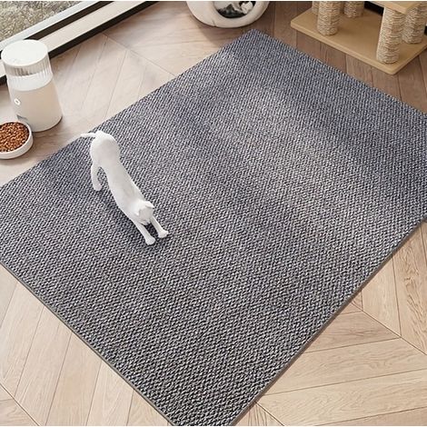 SIENTICE Synthetic Sisal Cat Scratching Mat, Durable Cat Paw Mat, Shock-Absorbing and Dirt-Resistant Mat, Grey, 40 x 60 cm