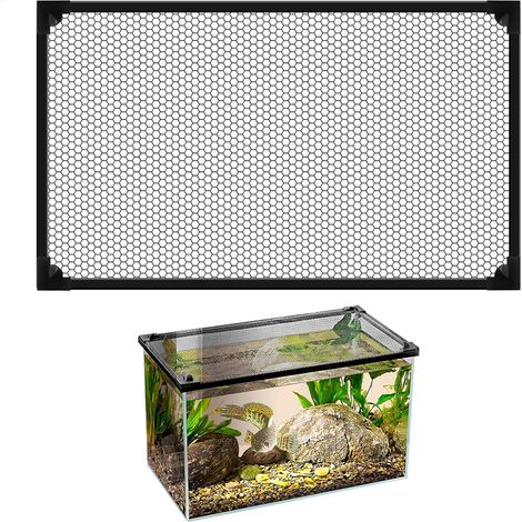 Rete di copertura anti-salto per acquario, maglia anti-salto, copertura superiore a rete anti-fuga per acquario, impedisce a pesci e rettili di scappare (50 x 30 cm)