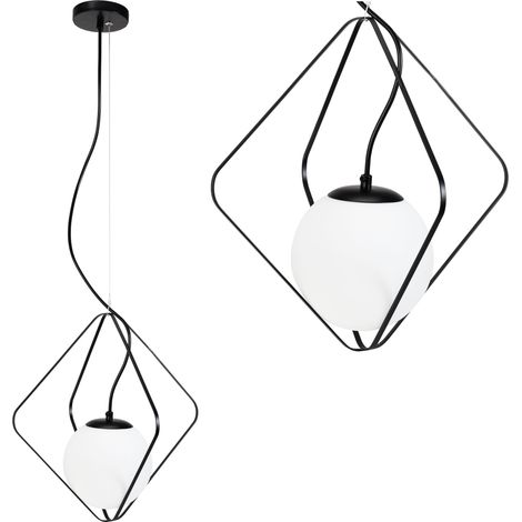 LAMPADA A SOSPENSIONE APP1018-1CP NERO 1-PUNTI LUCE E27 34X34CM REGOLABILE