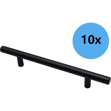 10 Maniglie per mobili，Maniglie da cucina，Maniglie per porte in acciaio inox，Interasse fori 128 mm，201,23,2 cm，Argento (1/5)