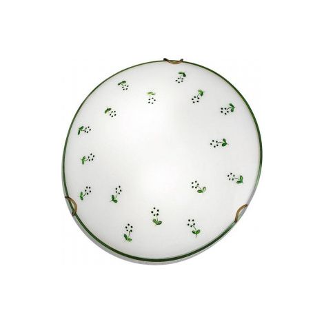 Kolarz MOON - Plafonnier affleurant à motifs en verre de style cottage, laiton antique, 1x E27 (1/3)