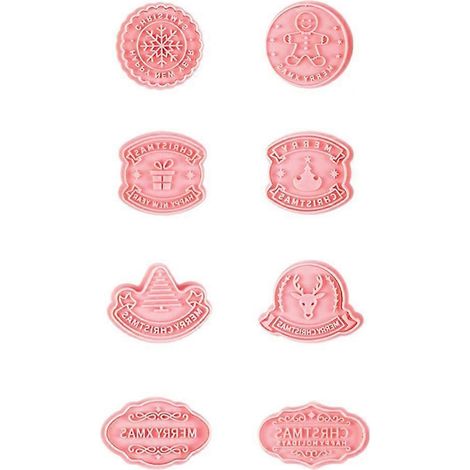 8 emporte-pièces de Noël pour biscuits, moules à biscuits, tampons à biscuits en fondant (1/4)