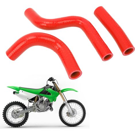 Durite de radiateur en silicone rouge pour moto Kawasaki KX85 2001-2013 (HX280) (1/5)